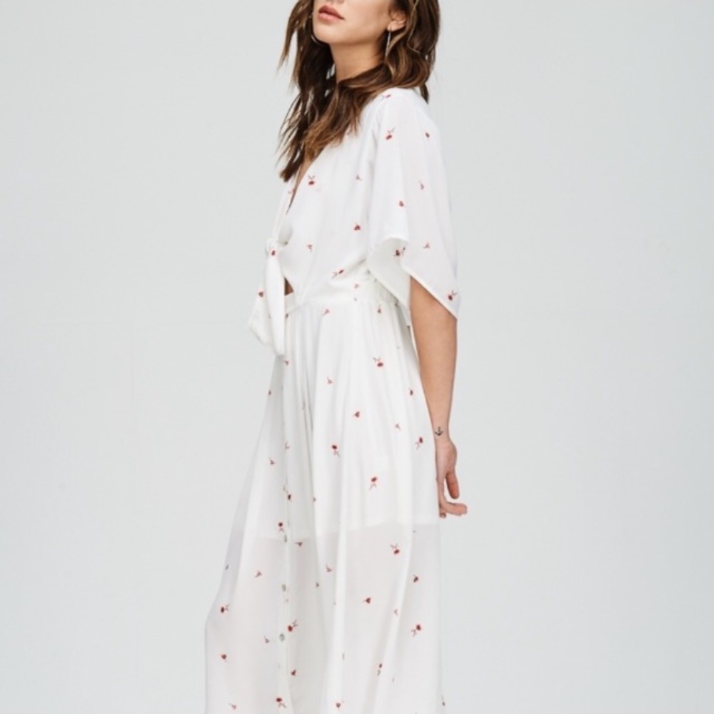 Floral Tie Front Dress - Picture 3 of 8